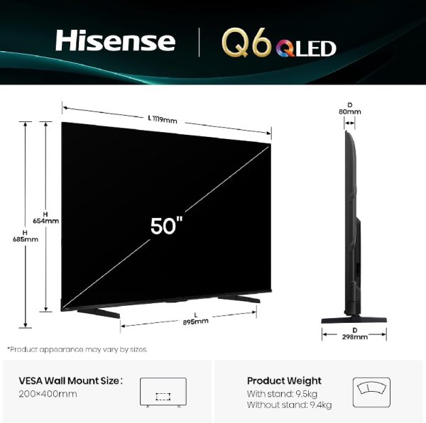 HISENSE 50Q6Q 50in QLED 4K 60HZ SMART - Image 2